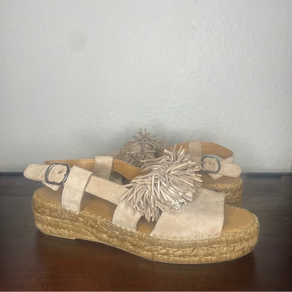 Anthropologie Naguisa Calau Fringe Espadrille Sandals Size 11